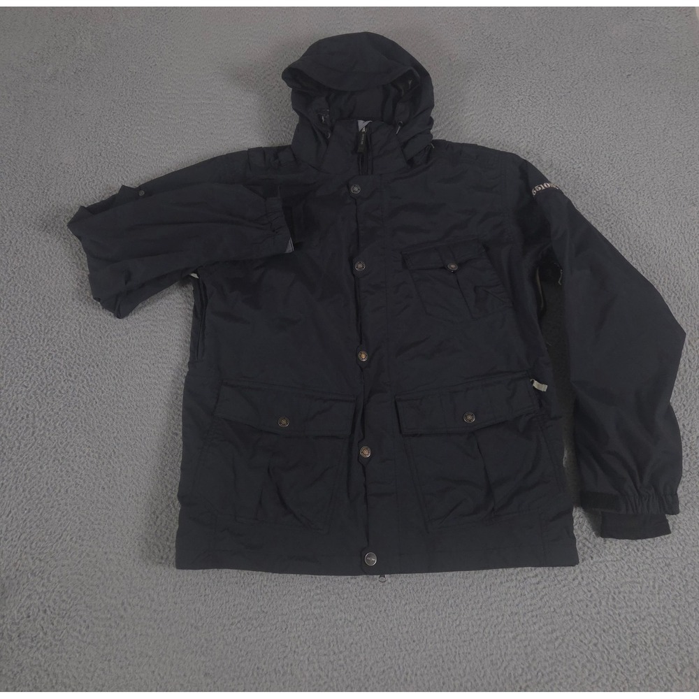 Sessions Jacket Mens M Black Leatherneck Nylon RECCO Waterproof Snowboard Coat